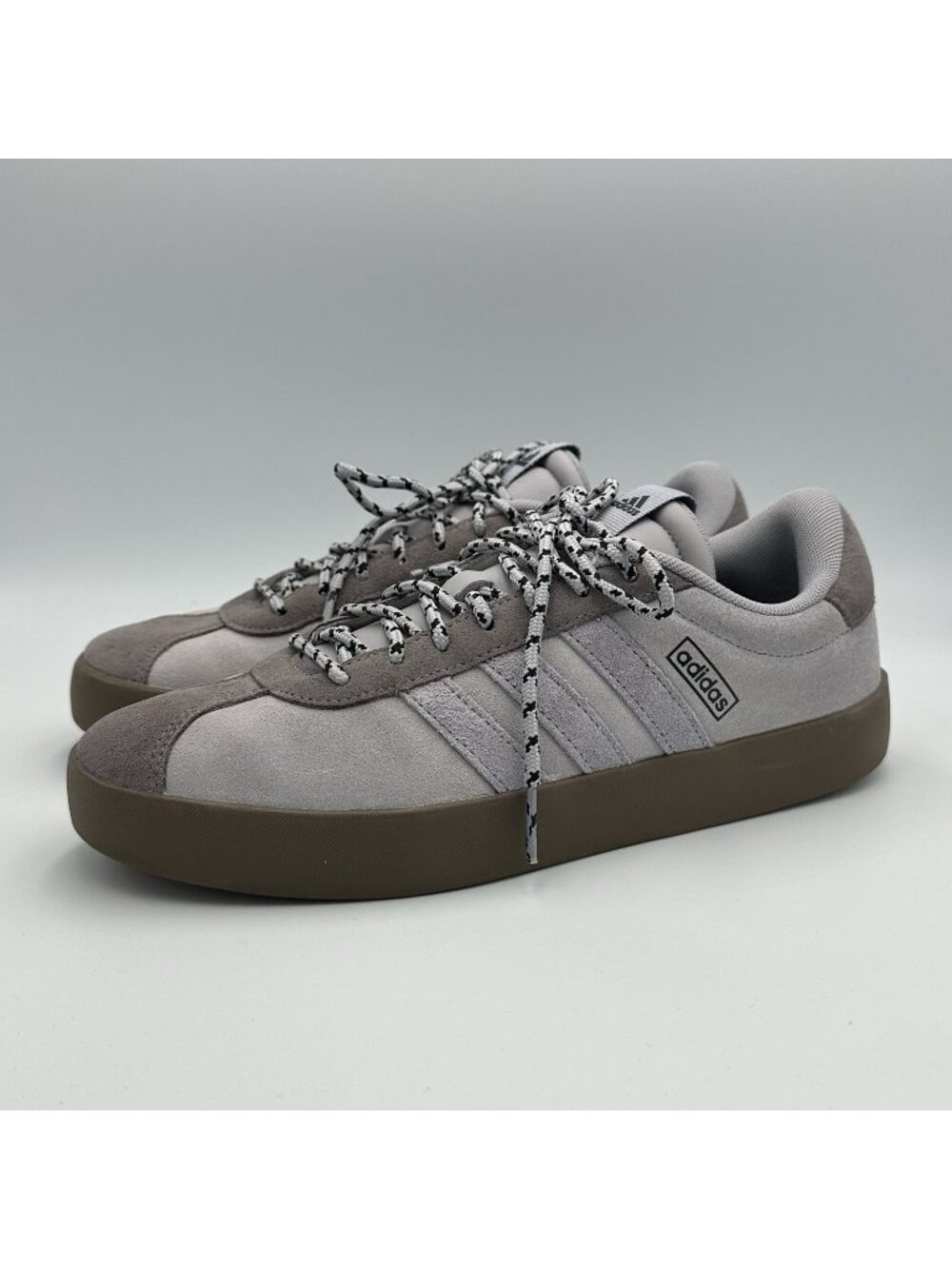 Adidas VL Court 3.0 Sneakers Men's Size 8.5 Gray Suede Low Top Shoes AJP5295